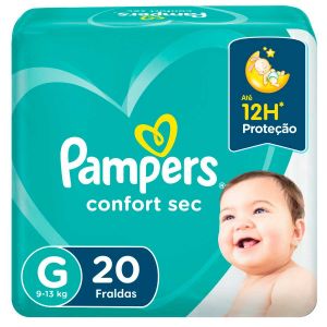FRALDA PAMPERS CONFORT SEC G - 20 UNIDADES