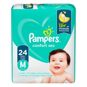 FRALDA PAMPERS CONFORT SEC M - 24 UNIDADES