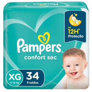 FRALDA PAMPERS CONFORT SEC XG - 34 UNIDADES