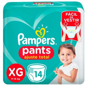 FRALDA PAMPERS PANTS AJUSTE TOTAL XG - 14 UNIDADES
