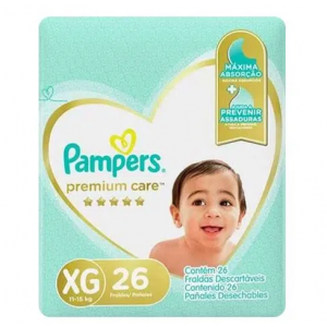 FRALDA PAMPERS PREMIUM CARE XG 26 UNIDADES