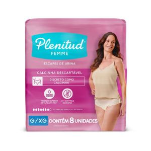 FRALDA PLENITUD ACTIVE MULHER G/XG 8 UNIDADES