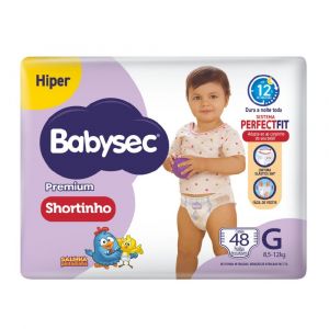 BABYSEC FRALDA SHORTINHO PREMIUM GALINHA PINTADINHA G 48UNI