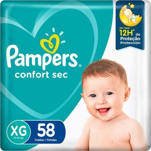 FRALDA PAMPERS CONFORT SEC XG 58 UNIDADES