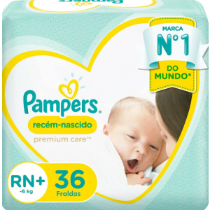 FRALDA PAMPERS PREMIUM CARE RECÉM NASCIDO RN+ 36 UNIDADES