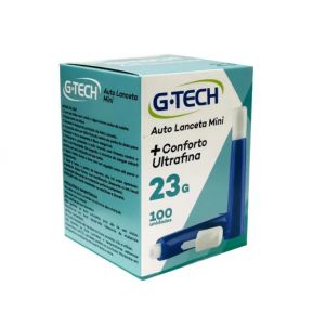 AUTO LANCETA MINI G-TECH ULTRAFINA CONFORTO 23G COM 100 UNIDADES