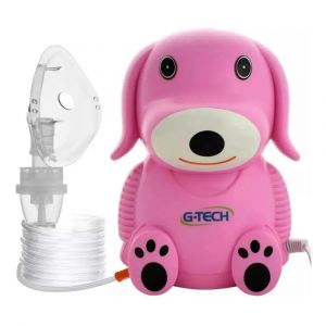 INALADOR NEBULIZADOR G-TECH NEBDOG INFANTIL ROSA BIVOLT