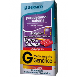 PARACETAMOL + CAFEINA 500MG + 65MG COM 20 COMPRIMIDOS - GMD