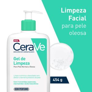 GEL DE LIMPEZA FACIAL CERAVE PELE OLEOSA COM 454G