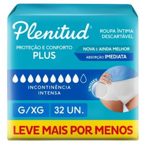 PLENITUD ROUPA ÍNTIMA DESCARTÁVEL UNISSEX PLUS G/XG 32UNI