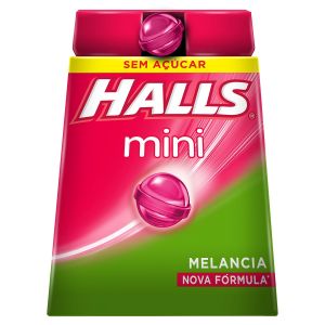 BALA HALLS MINI SABOR MELANCIA SEM AÇÚCAR COM 15G