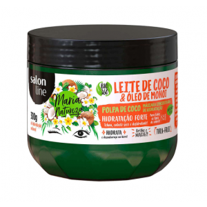 MÁSCARA DE HIDRATAÇÃO CAPILAR SALON LINE MARIA NATUREZA LEITE DE COCO & ÓLEO DE MONOI COM 300G