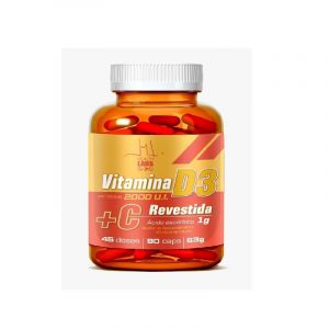 VITAMINA D3 2000 U.I + VITAMINA C 1G HEALTH LABS COM 90 CÁPSULAS