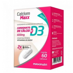 CALCIUM MAXX - CALCIO + D3 600MG COM 60 CÁPSULAS
