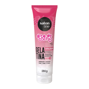 GELATINA #TODECACHO ESTILIZAÇÃO EXTRA FORTE COM 280G SALON LINE 