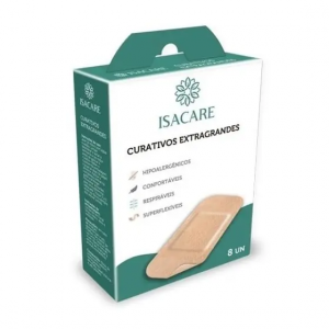 ISACARE CURATIVO EXTRAGRANDE BEGE 8 UNIDADES