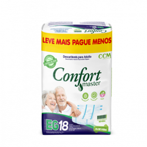 FRALDA DESCARTAVEL CONFORT MASTER CCM EG COM 18 UNIDADES