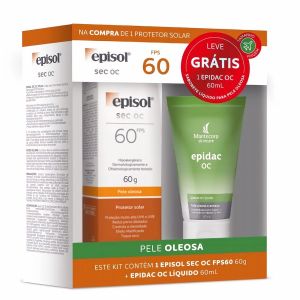 KIT EPISOL SEC OC FPS 60 60G GRÁTIS SABONETE LÍQUIDO EPIDAC OC 60ML MANTECORP SKINCARE