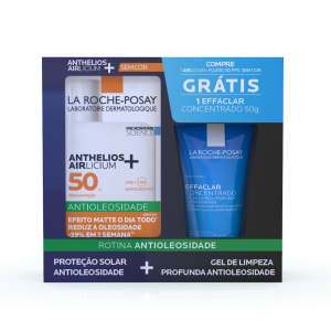 KIT LA ROCHE-POSAY PROTETOR SOLAR ANTHELIOS AIRLICIUM+ FPS 50 SEM COR 40G + GEL DE LIMPEZA FACIAL EFFACLAR CONCENTRADO 50G