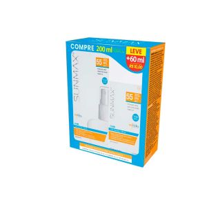 KIT PROTETOR SOLAR SUNMAX FLUID FPS55 COM 200ML + 60ML