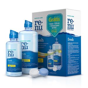KIT RENU FRESH PARA LENTES SOLUÇÃO 355ML + SOLUÇÃO COM 120ML + ESTOJO PARA LENTES BAUSCH & LOMB 