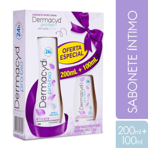 KIT SABONETE LÍQUIDO ÍNTIMO DERMACYD DELICATA HIPOALERGÊNICO 200ML + 100ML