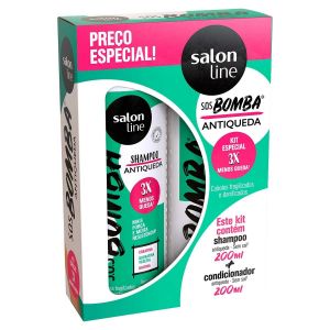 KIT SALON LINE S.O.S. BOMBA ANTIQUEDA SHAMPOO + CONDICIONADOR COM 200ML