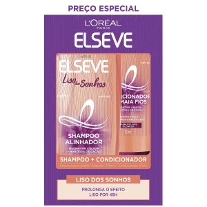 KIT ELSEVE LISO DOS SONHOS SHAMPOO COM 375ML + CONDICIONADOR COM 170ML