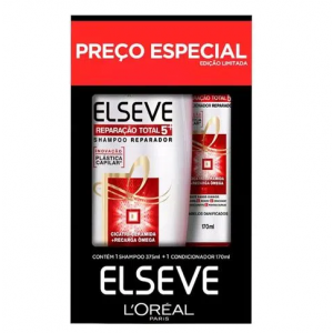 KIT ELSEVE SHAMPOO REPARAÇÃO TOTAL 5 375ML + CONDICIONADOR 170ML