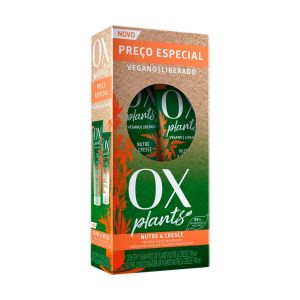 KIT OX PLANTS NUTRE & CRESCE SHAMPOO COM 375ML + CONDICIONADOR COM 170ML