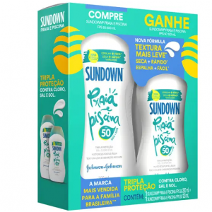 KIT PROTETOR SOLAR SUNDOWN PRAIA & PISCINA FPS 50 200ML + 120ML