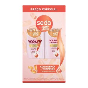 KIT SEDA BY NIINA SECRETS COLÁGENO E VITAMINA C SHAMPOO + CONDICIONADOR 325ML