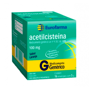 ACETILCISTEINA 100MG COM 16 ENVELOPES - EUROFARMA