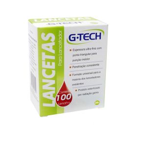 LANCETA G-TECH ULTRA FINA COM 100 UNIDADES
