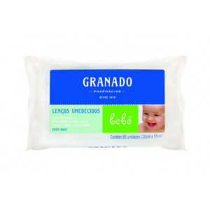 LENÇO UMEDECIDO GRANADO BEBÊ ERVA DOCE 50 UNIDADES
