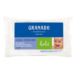 LENÇO UMEDECIDO GRANADO BEBÊ LAVANDA 50 UNIDADES