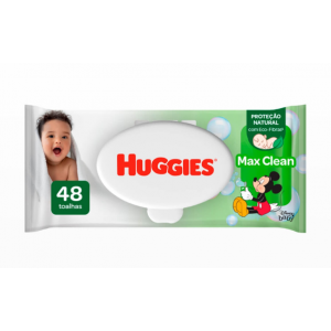 LENÇO UMEDECIDO HUGGIES MAX CLEAN COM 48 UNIDADES