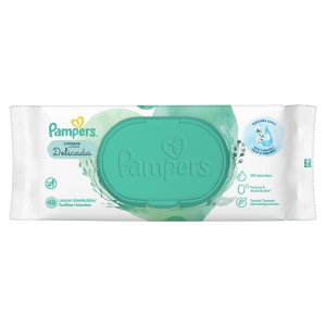 LENÇOS UMEDECIDOS PAMPERS LIMPEZA DELICADA COM 48 UNIDADES 