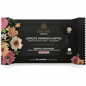 LENÇO DEMAQUILANTE ISACARE PREMIUM COM 20 UNIDADES