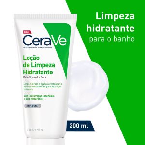 LOÇÃO DE LIMPEZA HIDRATANTE CERAVE PELE NORMAL A SECA COM 200ML
