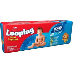 FRALDA LOOPING MEGA XXG COM 30 UNIDADES