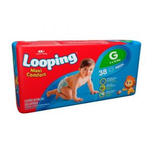 FRALDA COMFORT LOOPING MEGA TAMANHO G COM 38 UNIDADES