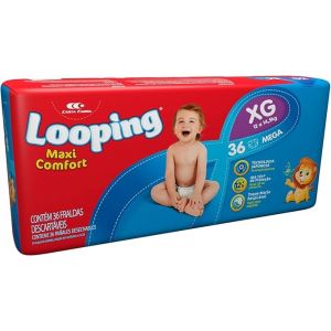 FRALDA LOOPING MEGA XG COM 36 UNIDADES