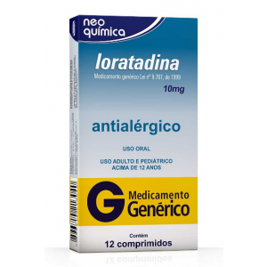 LORATADINA 10MG COM 12 COMPRIMIDOS - NEO QUIMICA 