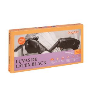 LUVAS LATEX PROART M 10UN  PRETO