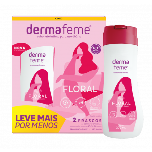 KIT DERMAFEME SABONETE ÍNTIMO FLORAL COM 2 DE 200ML