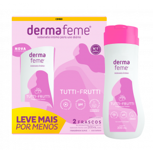 KIT DERMAFEME SABONETE ÍNTIMO TUTTI-FRUTTI COM 2 DE 200ML