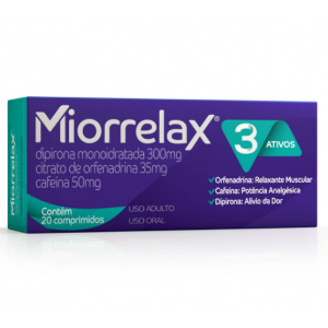RELAXANTE MUSCULAR MIORRELAX COM 20 COMPRIMIDOS
