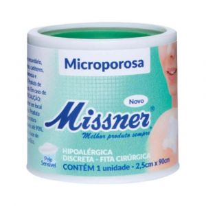 FITA MICROPOROSA MISSNER BRANCO 2,5CM X 90CM