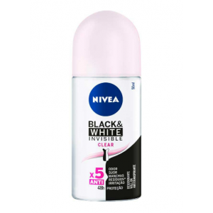 DESODORANTE ANTITRANSPIRANTE ROLL-ON NIVEA INVISIBLE BLACK & WHITE CLEAR FEMININO COM 50ML